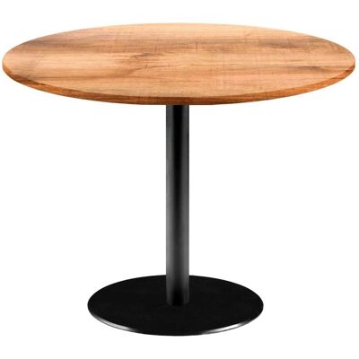 RestooTab Tisch Rome XL rund - Dekor Holz; 75x120 cm (HxØ); Platte eiche/braun, Gestell schwarz; rund RestooTab Tisch Rome XL rund - Dekor Holz; 75x120 cm (HxØ); Platte eiche/braun, Gestell schwarz; rund