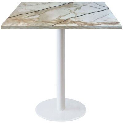 RestooTab Tisch Rome weiß quadratisch - Dekore Holz & Steine; 70x70x75 cm (LxBxH); wollweiß/grau/marmoriert; quadratisch RestooTab Tisch Rome weiß quadratisch - Dekore Holz & Steine; 70x70x75 cm (LxBxH); wollweiß/grau/marmoriert; quadratisch
