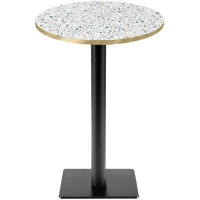RestooTab Stehtisch Milan T rund - Dekore Steine; 113x60 cm (HxØ); mehrfarbig/terrazzo/messing; rund RestooTab Stehtisch Milan T rund - Dekore Steine; 113x60 cm (HxØ); mehrfarbig/terrazzo/messing; rund