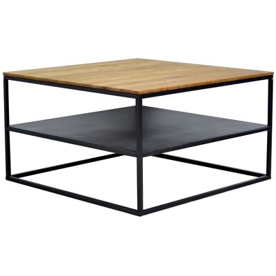 Infantil Couchtisch 'Kim' mit Ablage, Wildeiche, 70 x 40 x 70 cm; 70x70x40 cm (LxBxH); Platte braun, Gestell schwarz; quadratisch Infantil Couchtisch 'Kim' mit Ablage, Wildeiche, 70 x 40 x 70 cm; 70x70x40 cm (LxBxH); Platte braun, Gestell schwarz; quadratisch