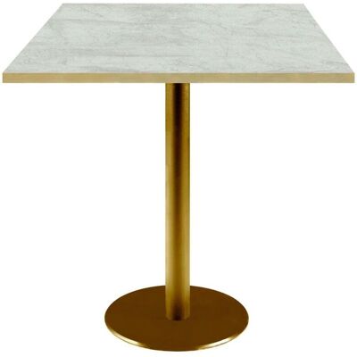 RestooTab Tisch Rome goldmetallic quadratisch - Dekore Steine & Kanten messingfarben; 70x70x75 cm (LxBxH); beige/braun/messing; quadratisch RestooTab Tisch Rome goldmetallic quadratisch - Dekore Steine & Kanten messingfarben; 70x70x75 cm (LxBxH); beige/braun/messing; quadratisch