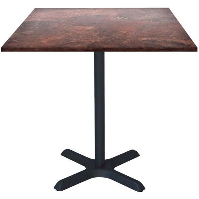 RestooTab Tisch Dina quadratisch - Dekor Stein; 70x70x74 cm (LxBxH); Platte rot, Gestell schwarz; quadratisch RestooTab Tisch Dina quadratisch - Dekor Stein; 70x70x74 cm (LxBxH); Platte rot, Gestell schwarz; quadratisch