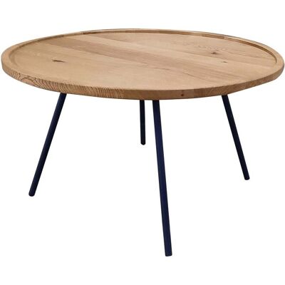 Infantil Couchtisch 'Emma', Wildeiche; 80x80x50 cm (LxBxH); Platte braun, Gestell schwarz; rund Infantil Couchtisch 'Emma', Wildeiche; 80x80x50 cm (LxBxH); Platte braun, Gestell schwarz; rund