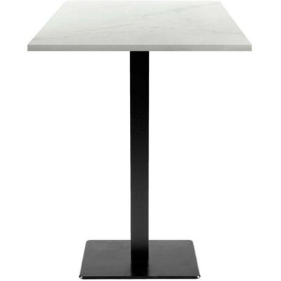 RestooTab Stehtisch Milan quadratisch - Dekor Stein & Holz; 60x60x113 cm (LxBxH); Platte weiß/beige/marmoriert, Gestell schwarz; quadratisch RestooTab Stehtisch Milan quadratisch - Dekor Stein & Holz; 60x60x113 cm (LxBxH); Platte weiß/beige/marmoriert, Gestell schwarz; quadratisch