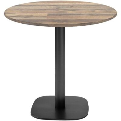 RestooTab Tisch Round rund - Dekor Stein & Holz; 75x70 cm (HxØ); Platte eiche/vintage braun, Gestell schwarz; rund RestooTab Tisch Round rund - Dekor Stein & Holz; 75x70 cm (HxØ); Platte eiche/vintage braun, Gestell schwarz; rund