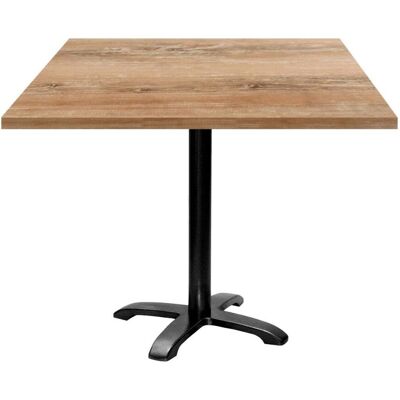 RestooTab Tisch Bazila quadratisch - Dekor Holz; 90x90x74 cm (LxBxH); Platte eiche antik, Gestell schwarz; quadratisch RestooTab Tisch Bazila quadratisch - Dekor Holz; 90x90x74 cm (LxBxH); Platte eiche antik, Gestell schwarz; quadratisch