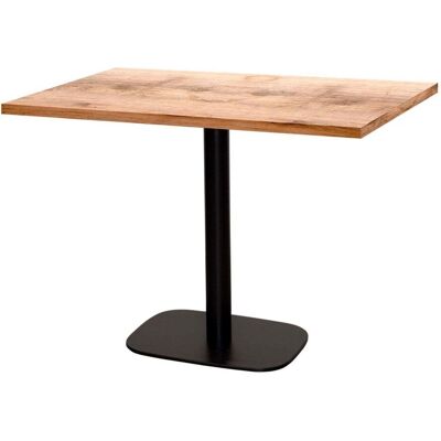 RestooTab Tisch Round rechteckig - Dekor Stein & Holz; 120x70x75 cm (LxBxH); Platte eiche/hellbraun, Gestell schwarz; rechteckig RestooTab Tisch Round rechteckig - Dekor Stein & Holz; 120x70x75 cm (LxBxH); Platte eiche/hellbraun, Gestell schwarz; rechteckig