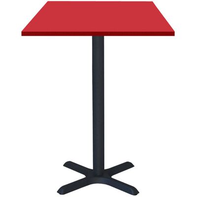 RestooTab Stehtisch Dina quadratisch - Dekor Holz & Uni; 60x60x112 cm (LxBxH); Platte rot, Gestell schwarz; quadratisch RestooTab Stehtisch Dina quadratisch - Dekor Holz & Uni; 60x60x112 cm (LxBxH); Platte rot, Gestell schwarz; quadratisch