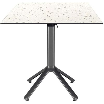 RestooTab Klappbarer quadratischer Outdoor-Tisch Nemo 70x70; 70x70x74 cm (LxBxH); Platte weiß/mehrfarbig/terrazzo, Gestell dunkelgrau; quadratisch RestooTab Klappbarer quadratischer Outdoor-Tisch Nemo 70x70; 70x70x74 cm (LxBxH); Platte weiß/mehrfarbig/terrazzo, Gestell dunkelgrau; quadratisch