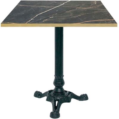 RestooTab Tisch Bistrot 70x70cm - Modell Berbre Capuccino mit messingfarbenen Kanten; 70x70x75 cm (LxBxH); schwarz/gold/messing; Gestell schwarz; quadratisch RestooTab Tisch Bistrot 70x70cm - Modell Berbre Capuccino mit messingfarbenen Kanten; 70x70x75 cm (LxBxH); schwarz/gold/messing; Gestell schwarz; quadratisch