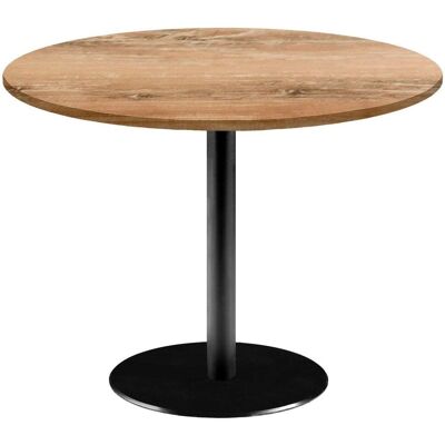 RestooTab Tisch Rome XL rund - Dekor Holz; 75x120 cm (HxØ); Platte eiche antik, Gestell schwarz; rund RestooTab Tisch Rome XL rund - Dekor Holz; 75x120 cm (HxØ); Platte eiche antik, Gestell schwarz; rund