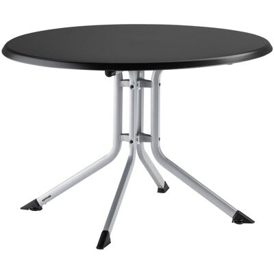 KETTLER Klapptisch rund BOULEVARD; 115x115x74 cm (LxBxH); Platte anthrazit, Gestell silber; rund KETTLER Klapptisch rund BOULEVARD; 115x115x74 cm (LxBxH); Platte anthrazit, Gestell silber; rund