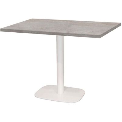 RestooTab Tisch Round rechteckig Gestell weiß - Dekor Stein; 120x70x75 cm (LxBxH); Platte grau/beton, Gestell weiß; rechteckig RestooTab Tisch Round rechteckig Gestell weiß - Dekor Stein; 120x70x75 cm (LxBxH); Platte grau/beton, Gestell weiß; rechteckig