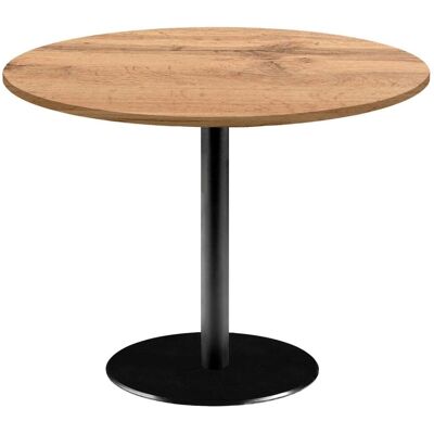 RestooTab Tisch Rome XL rund - Dekor Holz; 75x120 cm (HxØ); Platte eiche, Gestell schwarz; rund RestooTab Tisch Rome XL rund - Dekor Holz; 75x120 cm (HxØ); Platte eiche, Gestell schwarz; rund