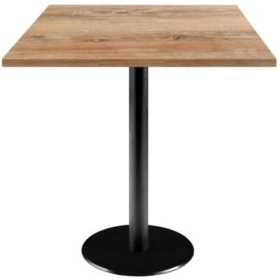 RestooTab Tisch Rome quadratisch - Dekor Holz; 70x70x75 cm (LxBxH); Platte eiche antik, Gestell schwarz; quadratisch RestooTab Tisch Rome quadratisch - Dekor Holz; 70x70x75 cm (LxBxH); Platte eiche antik, Gestell schwarz; quadratisch