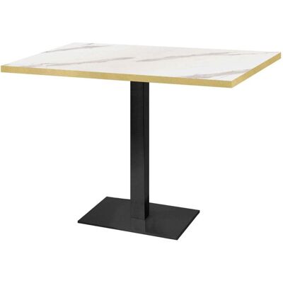 RestooTab Tisch Milan rechteckig - Kanten messingfarben; 120x70x75 cm (LxBxH); Platte weiß/grau/messing, Gestell schwarz; rechteckig RestooTab Tisch Milan rechteckig - Kanten messingfarben; 120x70x75 cm (LxBxH); Platte weiß/grau/messing, Gestell schwarz; rechteckig
