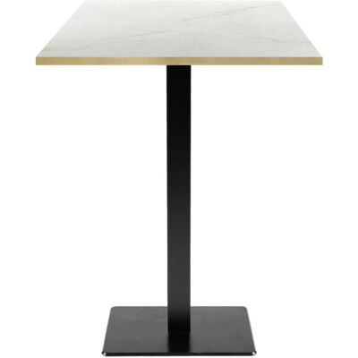 RestooTab Stehtisch Milan quadratisch - Kanten messingfarben; 60x60x113 cm (LxBxH); Platte weiß/beige/messing, Gestell schwarz; quadratisch RestooTab Stehtisch Milan quadratisch - Kanten messingfarben; 60x60x113 cm (LxBxH); Platte weiß/beige/messing, Gestell schwarz; quadratisch