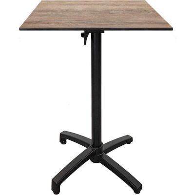 RestooTab Outdoor Klapp-Stehtisch Diabolo quadratisch; 60x60x111 cm (LxBxH); Platte eiche antik, Gestell schwarz; quadratisch RestooTab Outdoor Klapp-Stehtisch Diabolo quadratisch; 60x60x111 cm (LxBxH); Platte eiche antik, Gestell schwarz; quadratisch