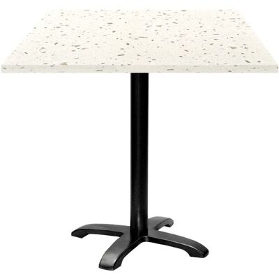 RestooTab Tisch Bazila quadratisch - Dekor Stein; 70x70x74 cm (LxBxH); Platte terrazzo, Gestell schwarz; quadratisch RestooTab Tisch Bazila quadratisch - Dekor Stein; 70x70x74 cm (LxBxH); Platte terrazzo, Gestell schwarz; quadratisch