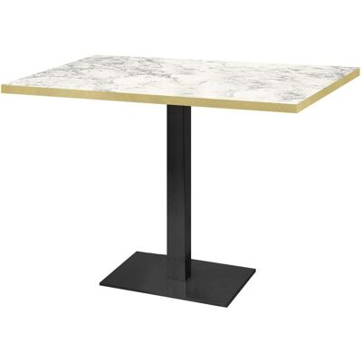 RestooTab Tisch Milan rechteckig - Dekore Steine; 120x70x75 cm (LxBxH); hellgrau/messing/marmoriert; rechteckig RestooTab Tisch Milan rechteckig - Dekore Steine; 120x70x75 cm (LxBxH); hellgrau/messing/marmoriert; rechteckig