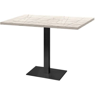 RestooTab Tisch Milan rechteckig - Dekor Stein & Holz; 120x70x75 cm (LxBxH); Platte wollweiß/grau/marmoriert, Gestell schwarz; rechteckig RestooTab Tisch Milan rechteckig - Dekor Stein & Holz; 120x70x75 cm (LxBxH); Platte wollweiß/grau/marmoriert, Gestell schwarz; rechteckig