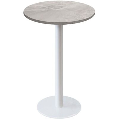 RestooTab Stehtisch Rome weiß rund - Dekore Holz & Steine; 113x60 cm (HxØ); beige/grau/marmoriert; rund RestooTab Stehtisch Rome weiß rund - Dekore Holz & Steine; 113x60 cm (HxØ); beige/grau/marmoriert; rund
