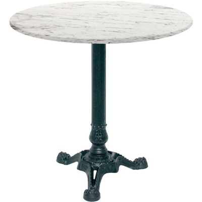 RestooTab Tisch Bistrot Ø70cm - Modell Calacatta; 70x70x75x70 cm (LxBxHxØ); weiß/steingrau/marmoriert; Gestell schwarz; rund RestooTab Tisch Bistrot Ø70cm - Modell Calacatta; 70x70x75x70 cm (LxBxHxØ); weiß/steingrau/marmoriert; Gestell schwarz; rund