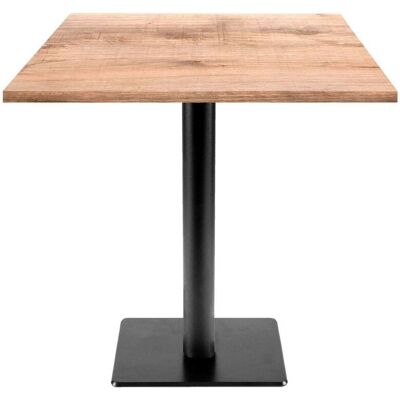 RestooTab Tisch Milan T quadratisch - Dekor Holz; 70x70x75 cm (LxBxH); Platte eiche/hellbraun, Gestell schwarz; quadratisch RestooTab Tisch Milan T quadratisch - Dekor Holz; 70x70x75 cm (LxBxH); Platte eiche/hellbraun, Gestell schwarz; quadratisch