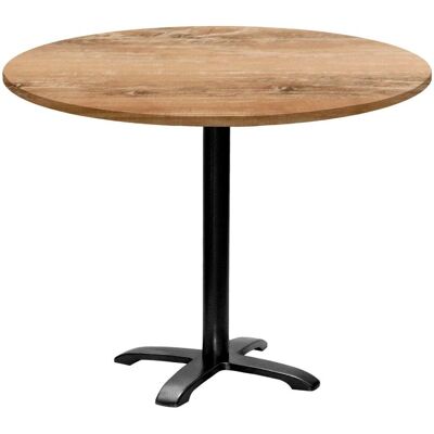 RestooTab Tisch Bazila rund - Dekor Holz; 74x110 cm (HxØ); Platte eiche antik, Gestell schwarz; rund RestooTab Tisch Bazila rund - Dekor Holz; 74x110 cm (HxØ); Platte eiche antik, Gestell schwarz; rund