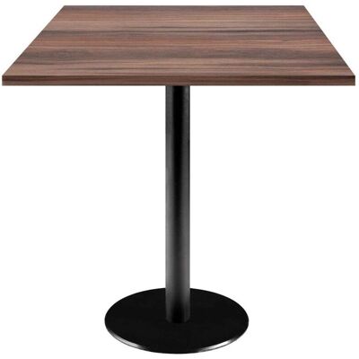 RestooTab Tisch Rome quadratisch - Dekor Holz; 70x70x75 cm (LxBxH); Platte eiche geräuchert, Gestell schwarz; quadratisch RestooTab Tisch Rome quadratisch - Dekor Holz; 70x70x75 cm (LxBxH); Platte eiche geräuchert, Gestell schwarz; quadratisch