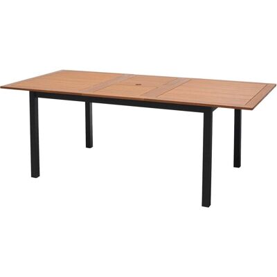 ScanCom Gartentisch 'Barcelona' 150/200 x 90 cm, schwarz; 150x74.6 cm (BxH); schwarz/braun; Gestell schwarz ScanCom Gartentisch 'Barcelona' 150/200 x 90 cm, schwarz; 150x74.6 cm (BxH); schwarz/braun; Gestell schwarz
