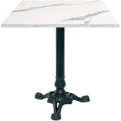 RestooTab Tisch Bistrot 70x70cm - Modell Calacatta; 70x70x75 cm (LxBxH); weiß/grau/marmoriert; Gestell schwarz; quadratisch RestooTab Tisch Bistrot 70x70cm - Modell Calacatta; 70x70x75 cm (LxBxH); weiß/grau/marmoriert; Gestell schwarz; quadratisch
