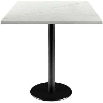RestooTab Tisch Rome quadratisch - Dekor Stein; 70x70x75 cm (LxBxH); Platte weiß/beige/marmoriert, Gestell schwarz; quadratisch RestooTab Tisch Rome quadratisch - Dekor Stein; 70x70x75 cm (LxBxH); Platte weiß/beige/marmoriert, Gestell schwarz; quadratisch