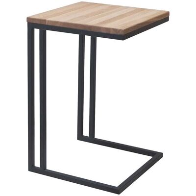 Infantil Beistelltisch 'Monika', Wildeiche; 40x40x60 cm (LxBxH); Platte braun, Gestell schwarz; quadratisch Infantil Beistelltisch 'Monika', Wildeiche; 40x40x60 cm (LxBxH); Platte braun, Gestell schwarz; quadratisch