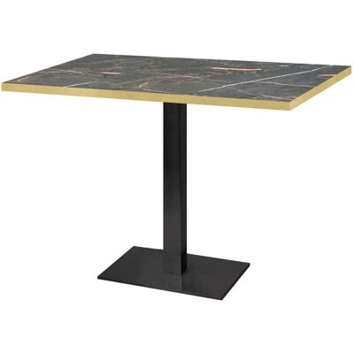 RestooTab Tisch Milan rechteckig - Kanten messingfarben; 120x70x75 cm (LxBxH); Platte steingrau, Gestell schwarz; rechteckig RestooTab Tisch Milan rechteckig - Kanten messingfarben; 120x70x75 cm (LxBxH); Platte steingrau, Gestell schwarz; rechteckig