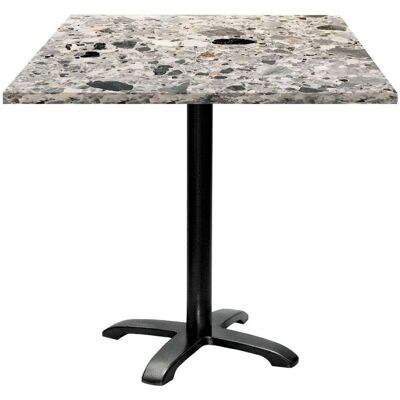 RestooTab Tisch Bazila quadratisch - Dekor Stein; 70x70x74 cm (LxBxH); Platte grau/terrazzo, Gestell schwarz; quadratisch RestooTab Tisch Bazila quadratisch - Dekor Stein; 70x70x74 cm (LxBxH); Platte grau/terrazzo, Gestell schwarz; quadratisch