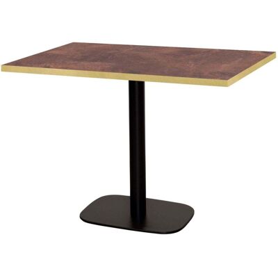 RestooTab Tisch Round rechteckig - Kanten messingfarben; 120x70x75 cm (LxBxH); Platte metall verrostet/braun/messing, Gestell schwarz; rechteckig RestooTab Tisch Round rechteckig - Kanten messingfarben; 120x70x75 cm (LxBxH); Platte metall verrostet/braun/messing, Gestell schwarz; rechteckig