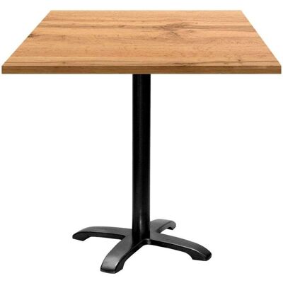 RestooTab Tisch Bazila quadratisch - Dekor Holz; 70x70x75 cm (LxBxH); Platte eiche, Gestell schwarz; quadratisch RestooTab Tisch Bazila quadratisch - Dekor Holz; 70x70x75 cm (LxBxH); Platte eiche, Gestell schwarz; quadratisch