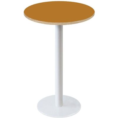 RestooTab Stehtisch Rome weiß rund - Dekore Uni; 113x60 cm (HxØ); senf/braun; rund RestooTab Stehtisch Rome weiß rund - Dekore Uni; 113x60 cm (HxØ); senf/braun; rund