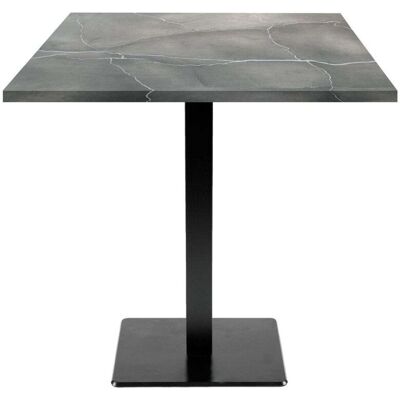 RestooTab Tisch Milan quadratisch - Dekor Stein & Holz; 70x70x75 cm (LxBxH); Platte grau/blau/marmoriert, Gestell schwarz; quadratisch RestooTab Tisch Milan quadratisch - Dekor Stein & Holz; 70x70x75 cm (LxBxH); Platte grau/blau/marmoriert, Gestell schwarz; quadratisch