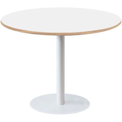 RestooTab Tisch Rome weiß Ø120cm - Modell weißer Marmor mit messingfarbenen Kanten; 120x120x75x120 cm (LxBxHxØ); weiß; Gestell schwarz; rund RestooTab Tisch Rome weiß Ø120cm - Modell weißer Marmor mit messingfarbenen Kanten; 120x120x75x120 cm (LxBxHxØ); weiß; Gestell schwarz; rund