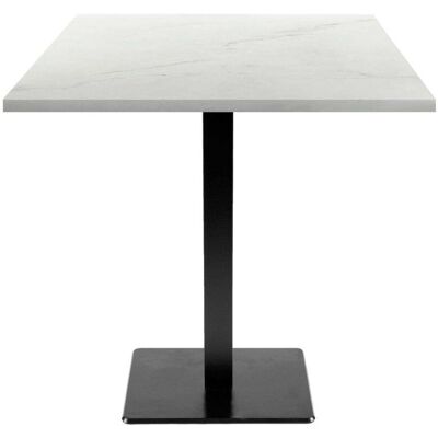 RestooTab Tisch Milan quadratisch - Dekor Stein & Holz; 70x70x75 cm (LxBxH); Platte weiß/beige/marmoriert, Gestell schwarz; quadratisch RestooTab Tisch Milan quadratisch - Dekor Stein & Holz; 70x70x75 cm (LxBxH); Platte weiß/beige/marmoriert, Gestell schwarz; quadratisch