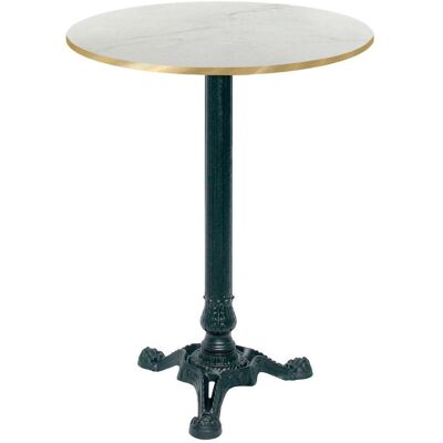 RestooTab Stehtisch Bistrot Ø60cm - Modell Berbre Capuccino mit messingfarbenen Kanten; 60x60x113x60 cm (LxBxHxØ); weiß/beige/messing; Gestell schwarz; rund RestooTab Stehtisch Bistrot Ø60cm - Modell Berbre Capuccino mit messingfarbenen Kanten; 60x60x113x60 cm (LxBxHxØ); weiß/beige/messing; Gestell schwarz; rund