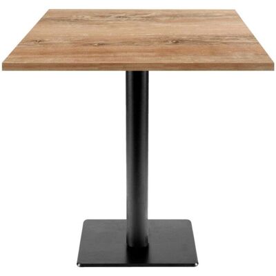 RestooTab Tisch Milan T quadratisch - Dekor Holz; 70x70x75 cm (LxBxH); Platte eiche antik, Gestell schwarz; quadratisch RestooTab Tisch Milan T quadratisch - Dekor Holz; 70x70x75 cm (LxBxH); Platte eiche antik, Gestell schwarz; quadratisch