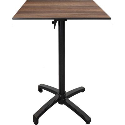 RestooTab Outdoor Klapp-Stehtisch Diabolo quadratisch; 60x60x111 cm (LxBxH); Platte eiche geräuchert, Gestell schwarz; quadratisch RestooTab Outdoor Klapp-Stehtisch Diabolo quadratisch; 60x60x111 cm (LxBxH); Platte eiche geräuchert, Gestell schwarz; quadratisch