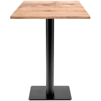 RestooTab Stehtisch Milan T quadratisch - Dekor Holz; 60x60x113 cm (LxBxH); Platte eiche/hellbraun, Gestell schwarz; quadratisch RestooTab Stehtisch Milan T quadratisch - Dekor Holz; 60x60x113 cm (LxBxH); Platte eiche/hellbraun, Gestell schwarz; quadratisch