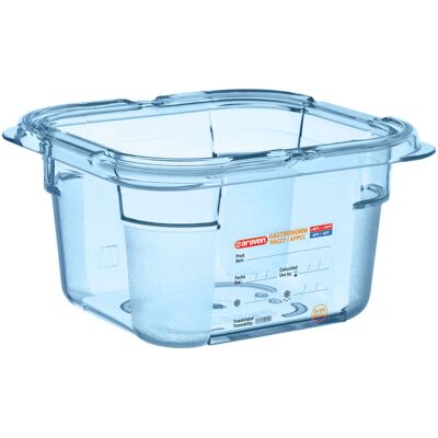 Araven Lebensmittelbehälter GN 1/6 blau; Größe GN 1/6, 1500 ml, 17.6x16.2x10 cm (LxBxT); blau Araven Lebensmittelbehälter GN 1/6 blau; Größe GN 1/6, 1500 ml, 17.6x16.2x10 cm (LxBxT); blau