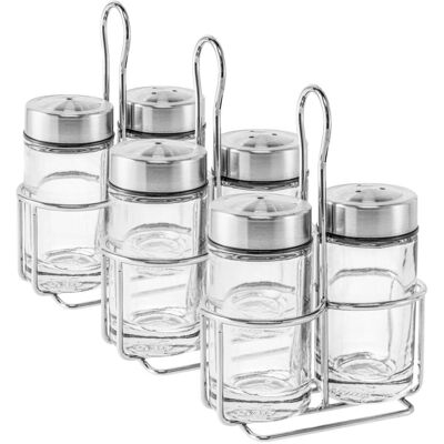 PULSIVA Vorteilspack Menage Mella; 9x13.4x5.4 cm (BxHxT); silber/transparent; 3 Set / Pack PULSIVA Vorteilspack Menage Mella; 9x13.4x5.4 cm (BxHxT); silber/transparent; 3 Set / Pack