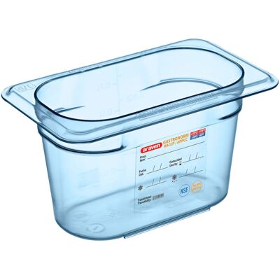 Araven Lebensmittelbehälter GN 1/9 blau; Größe GN 1/9, 900 ml, 17.6x10.8x10 cm (LxBxT); blau Araven Lebensmittelbehälter GN 1/9 blau; Größe GN 1/9, 900 ml, 17.6x10.8x10 cm (LxBxT); blau