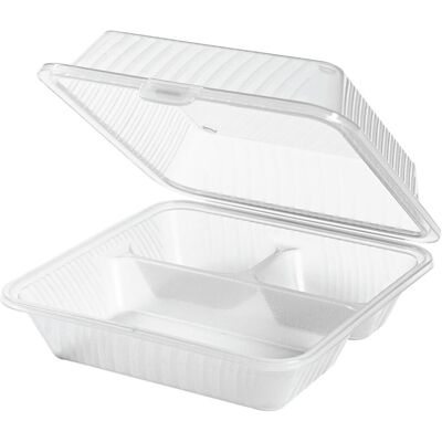 Contacto Mehrweg-Menüschale - 3 Fächer, Hochdeckel Contacto Mehrweg-Menüschale - 3 Fächer, Hochdeckel
